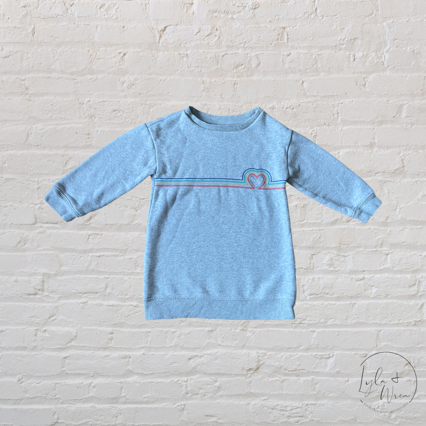 Gap Rainbow Heart Lined Sweater | 2T