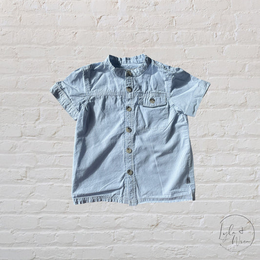 WHEAT Pinstripe Button Down T-Shirt | 24 M