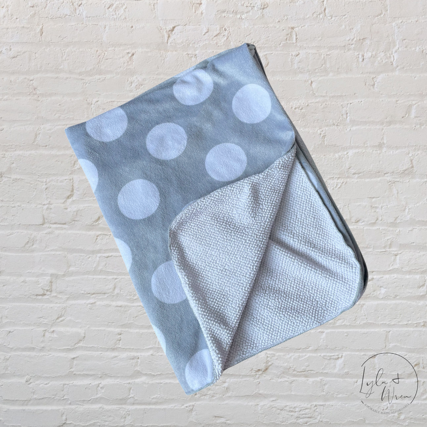 Grey & White Polka Dot Blanket