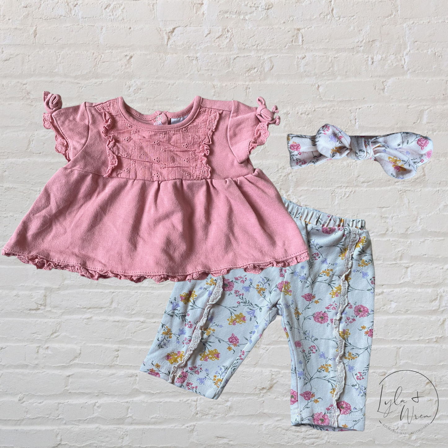 Laura Ashley Baby 3 Piece Set | 3-6 M