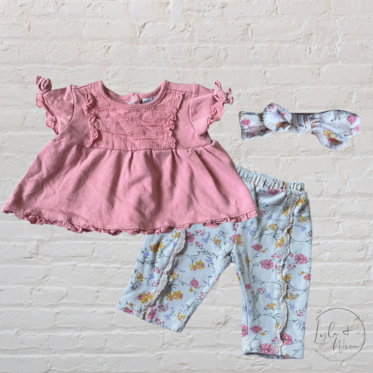 Laura Ashley Baby 3 Piece Set | 3-6 M