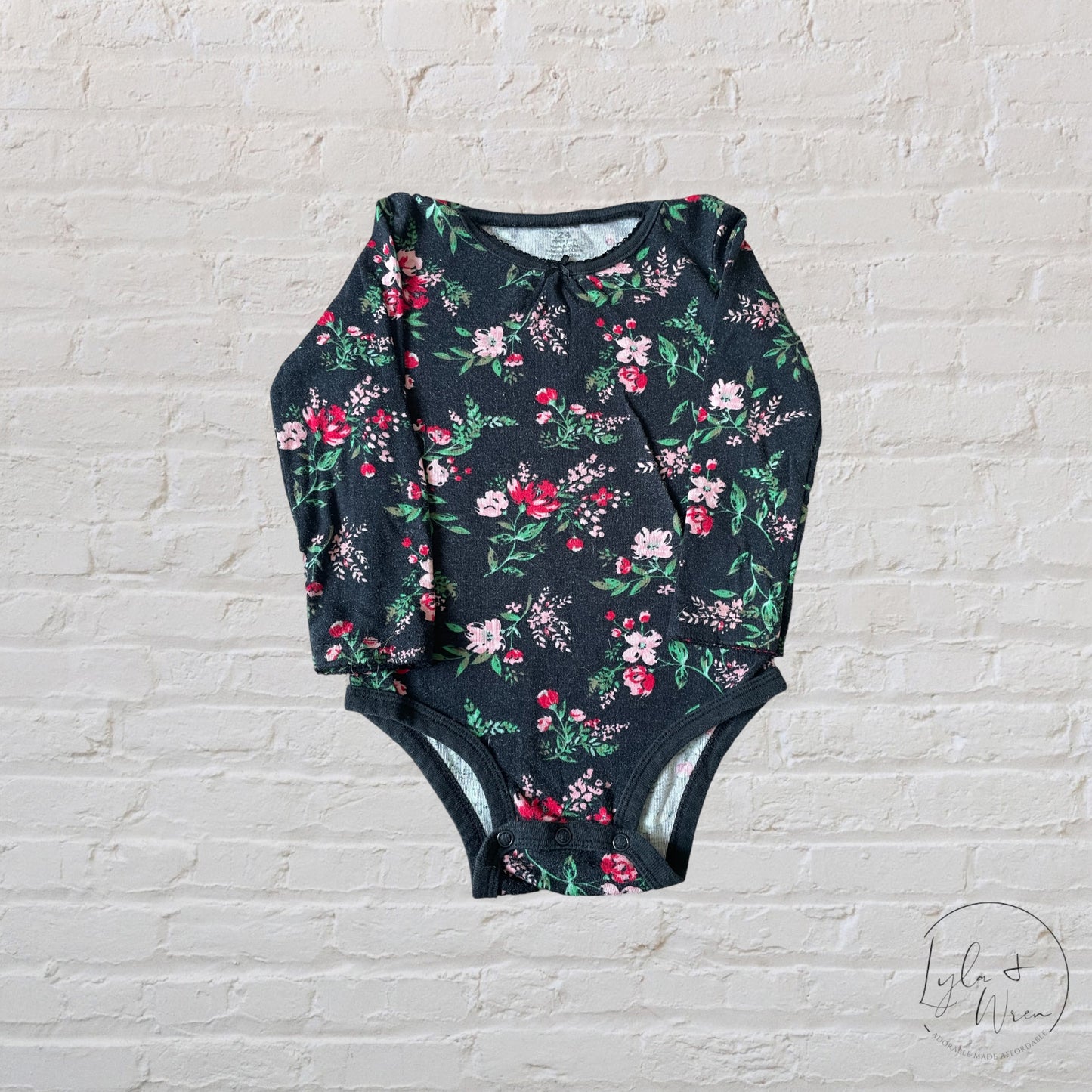 Carter’s Black Floral Bodysuit | 24 M