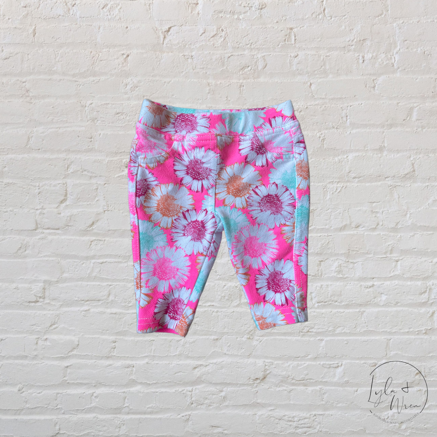 George Neon Flower Jeggings | 0-3 M