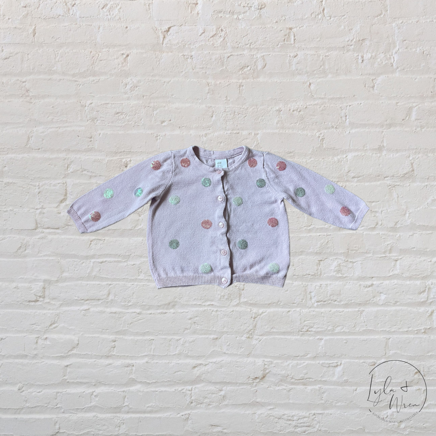 H&M Sequin Dot Cardigan | 4-6 M