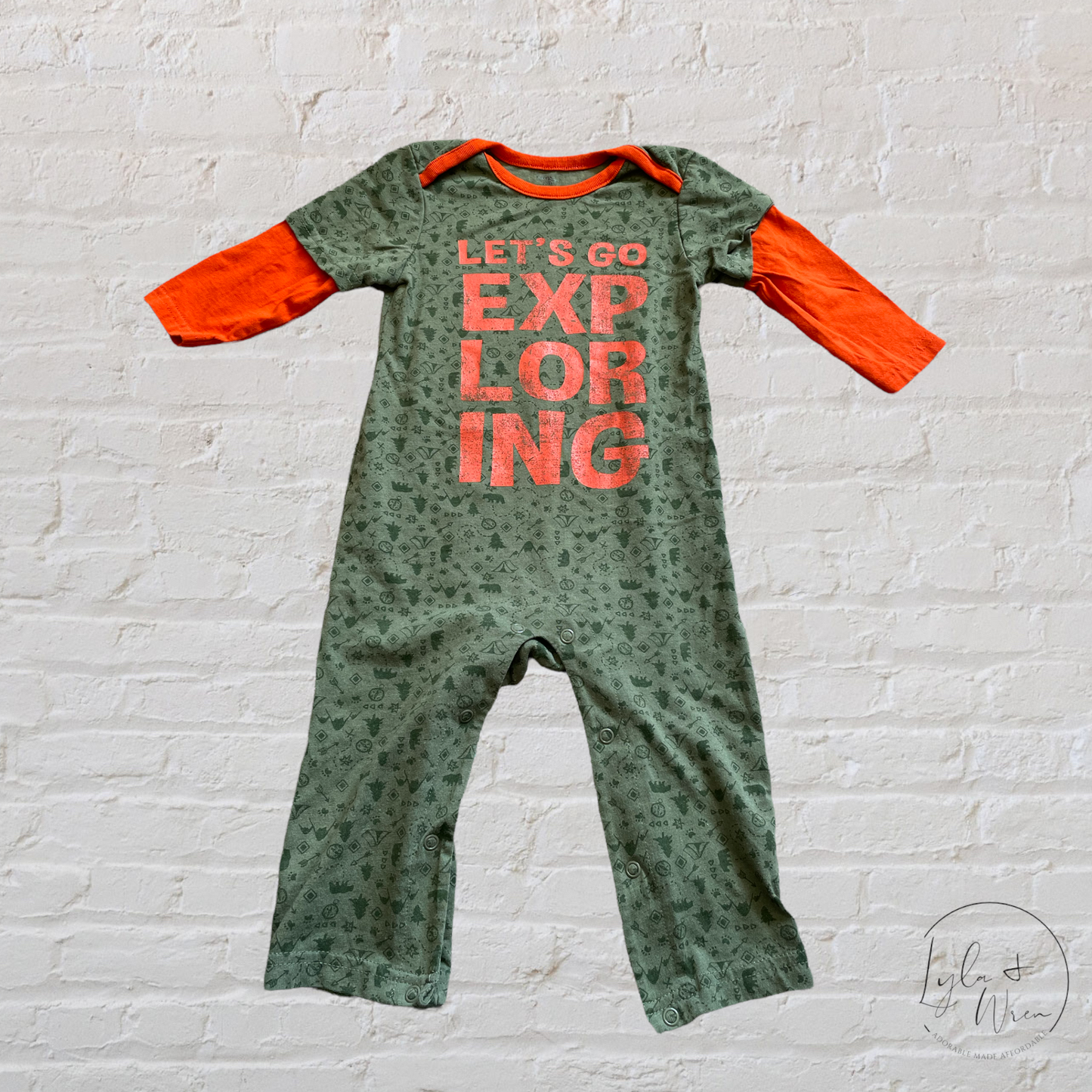 “Lets Go Exploring” One Piece Outfit | 12-18 M