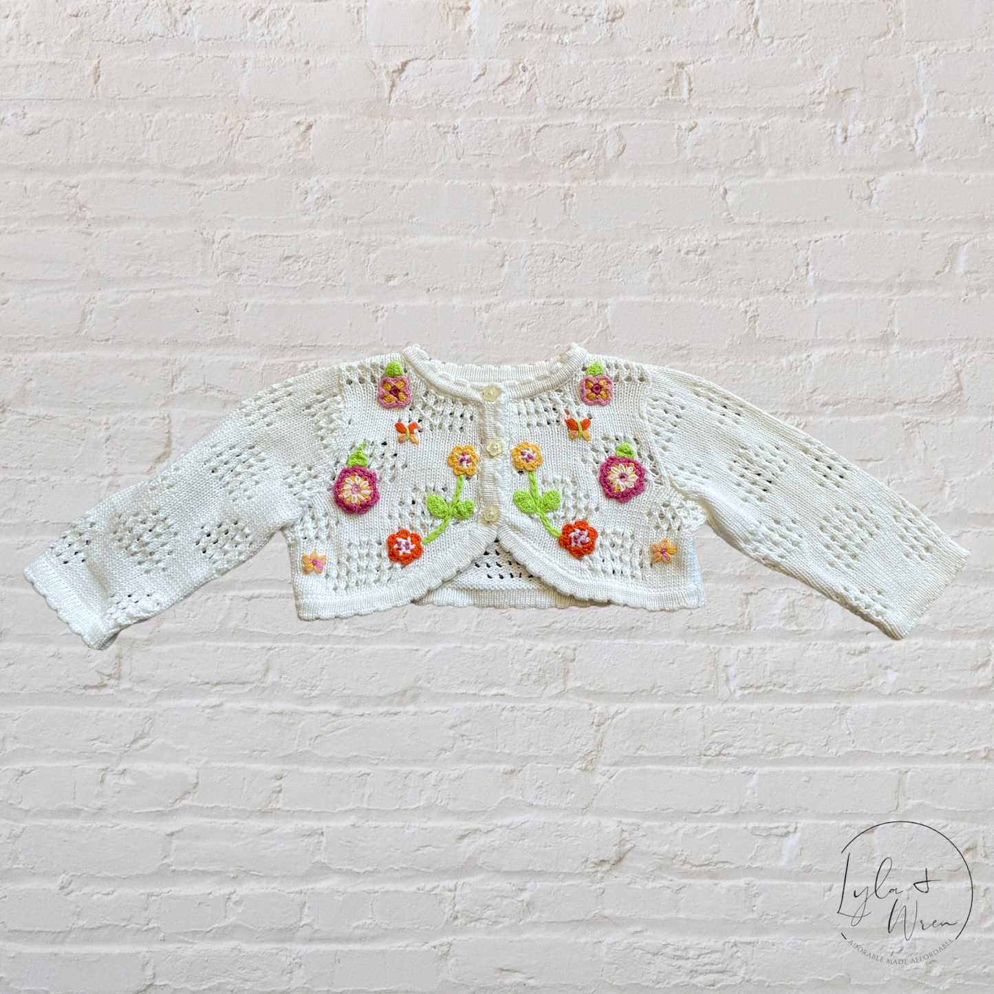 Vintage The Children’s Place Floral Embroidery Sweater | 3-6 M