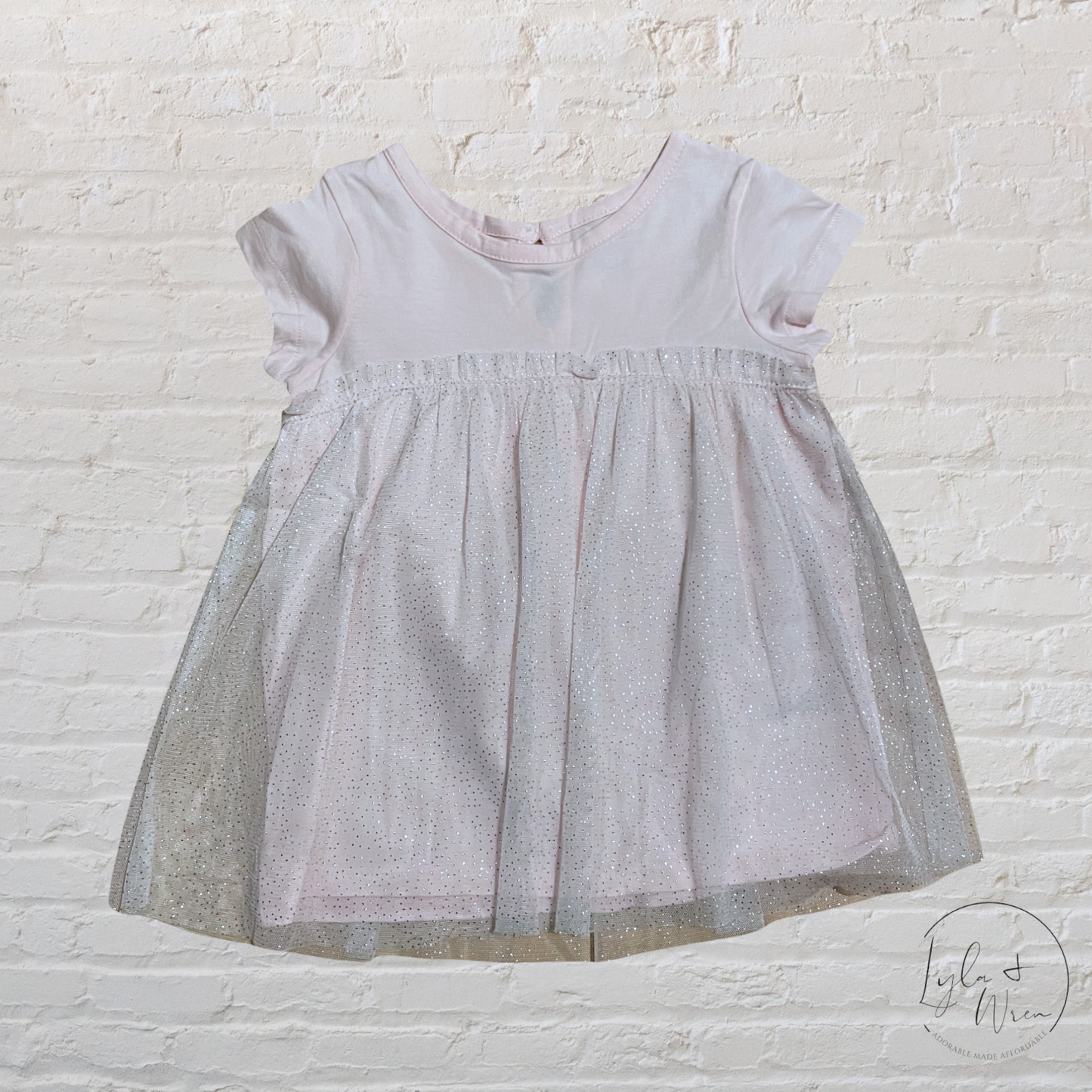 Joe Fresh Pink Tulle Layered Top | 6-12 M