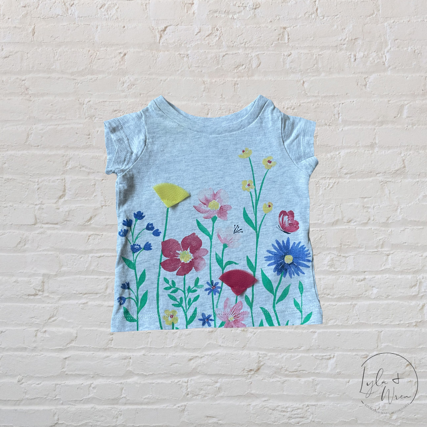 Carter’s Grey Flower T-Shirt | 3 M