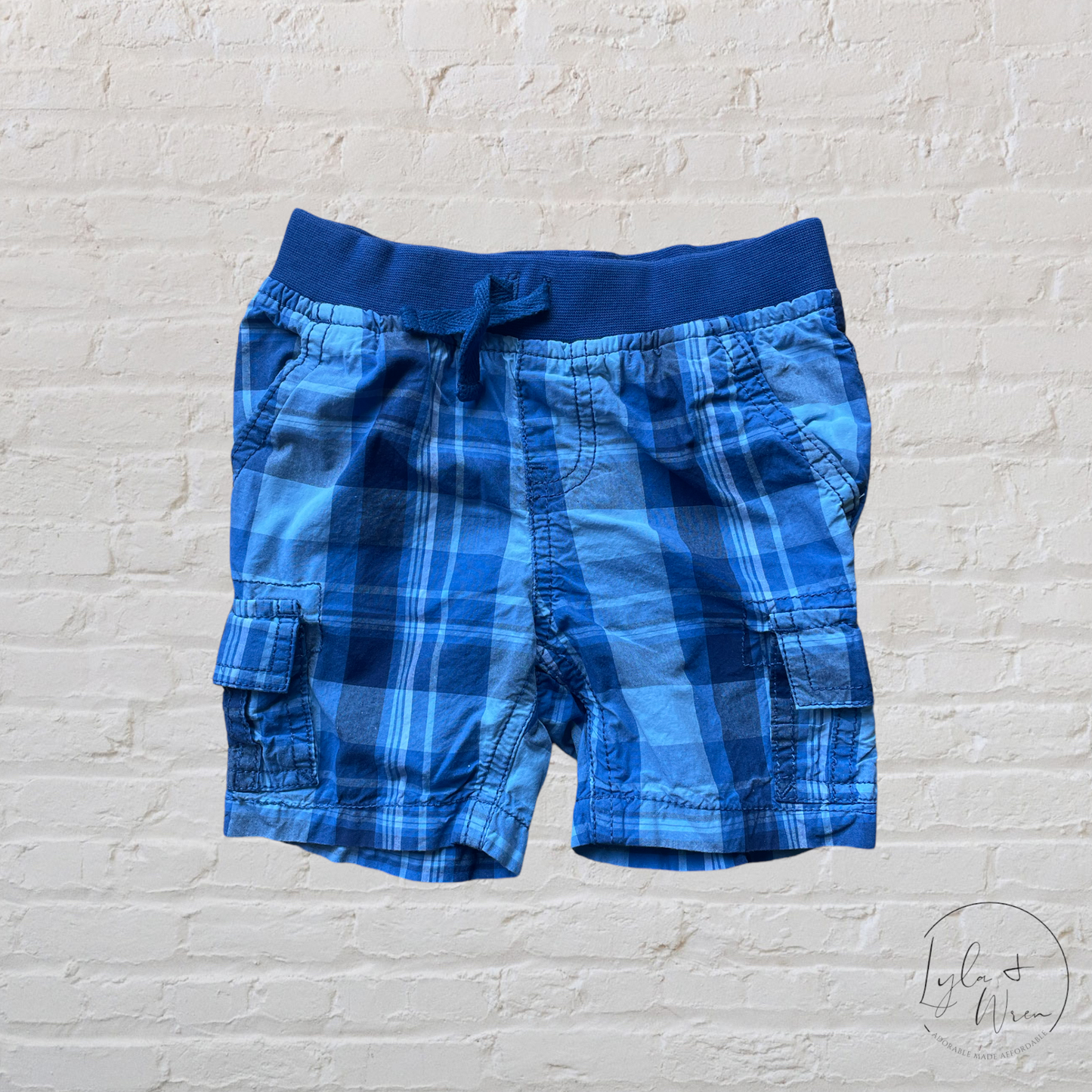 Blue Plaid Shorts | 0-3 M