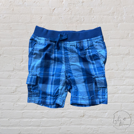 Blue Plaid Shorts | 0-3 M