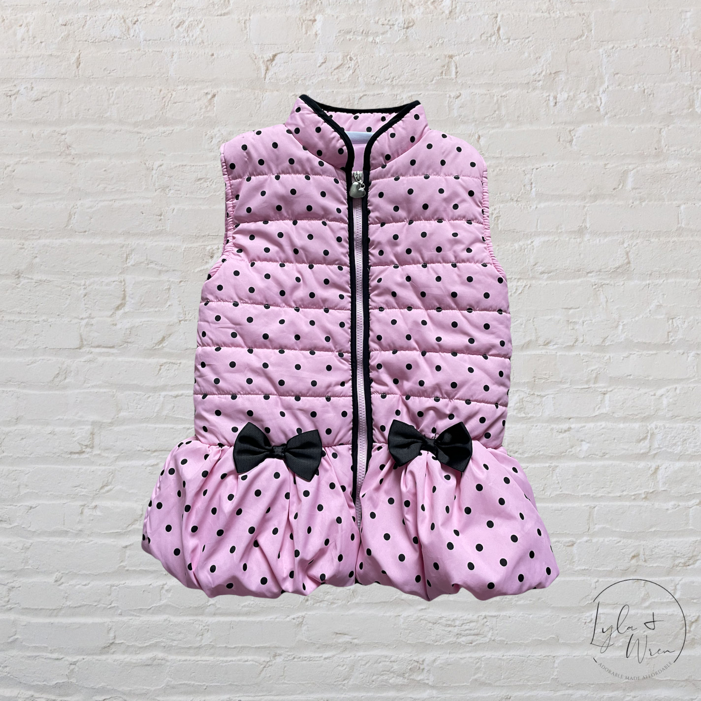 Pink/Black Polka Dot Vest | 6X