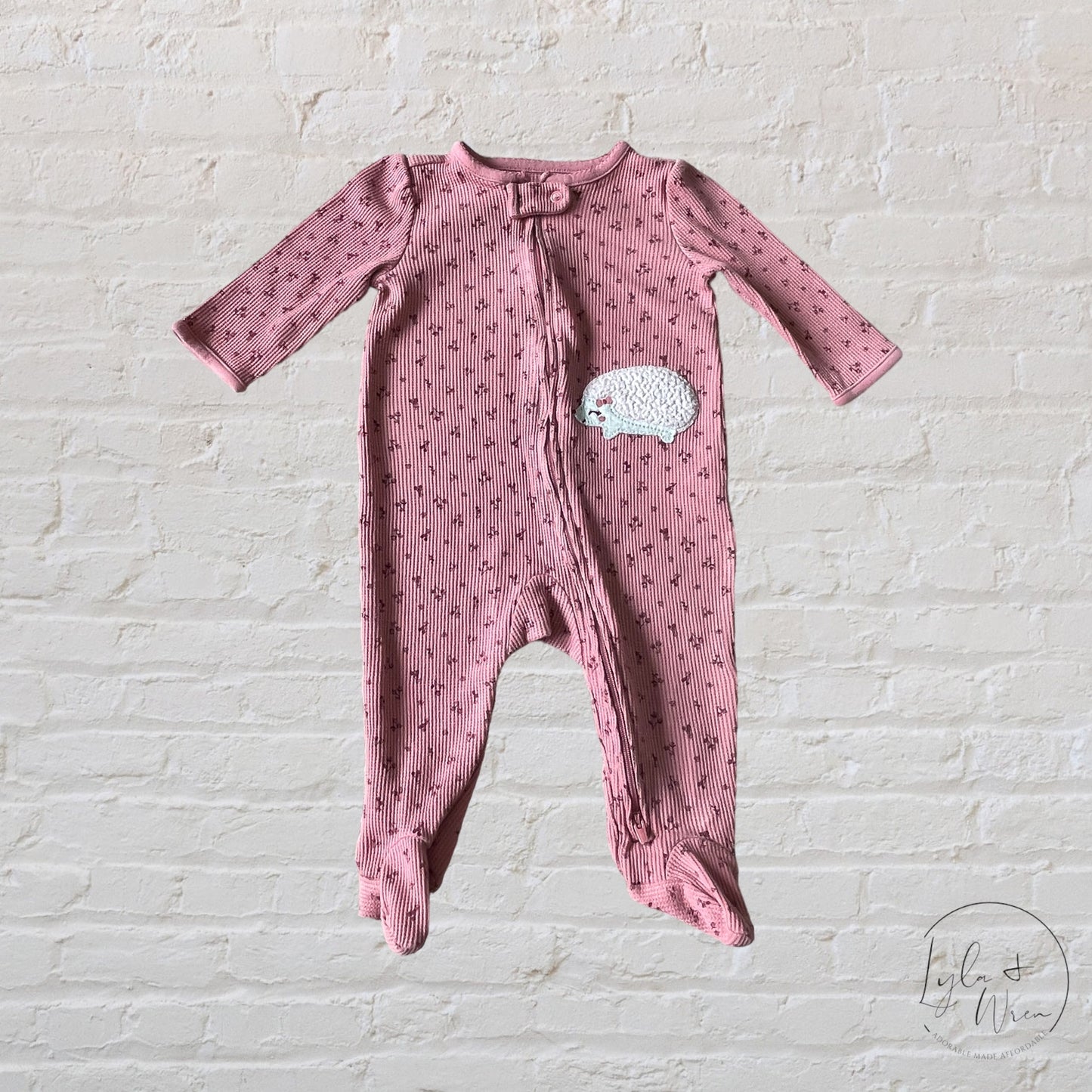 Hedgehog Waffle Knit Sleeper | 3-6 M