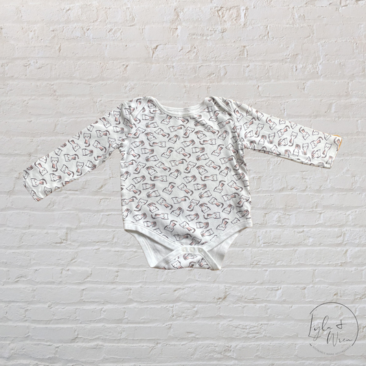 Primark Cat Print Long Sleeve Bodysuit | 24-36 M