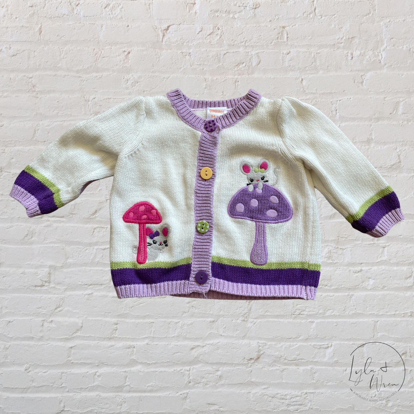 Vintage Heavy Knit Gymboree Cardigan | 3-6 M