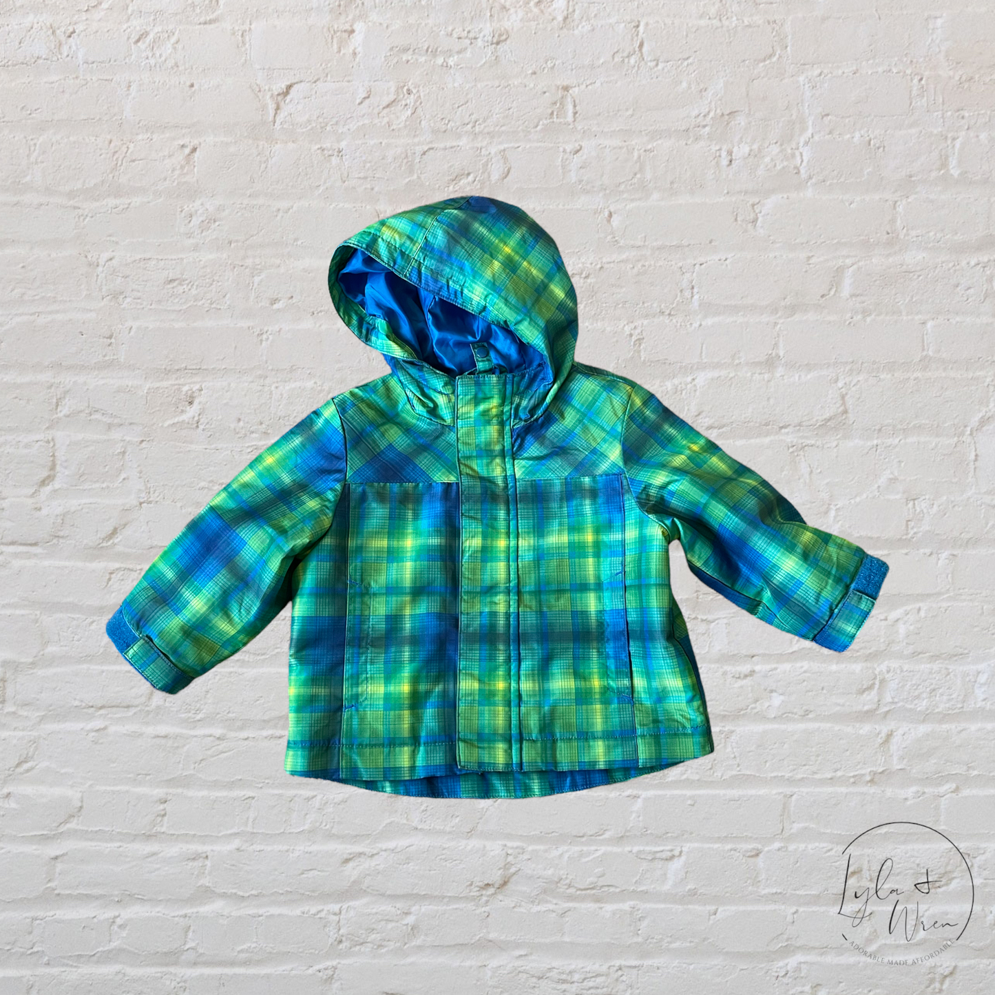 Blue + Green Plaid Lightweight Jacket | 12 M