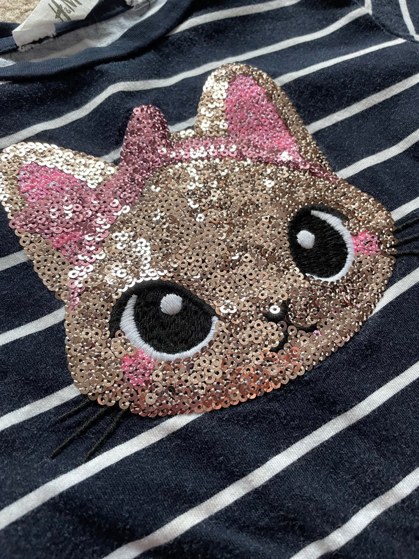 Sequin cat outlet shirt