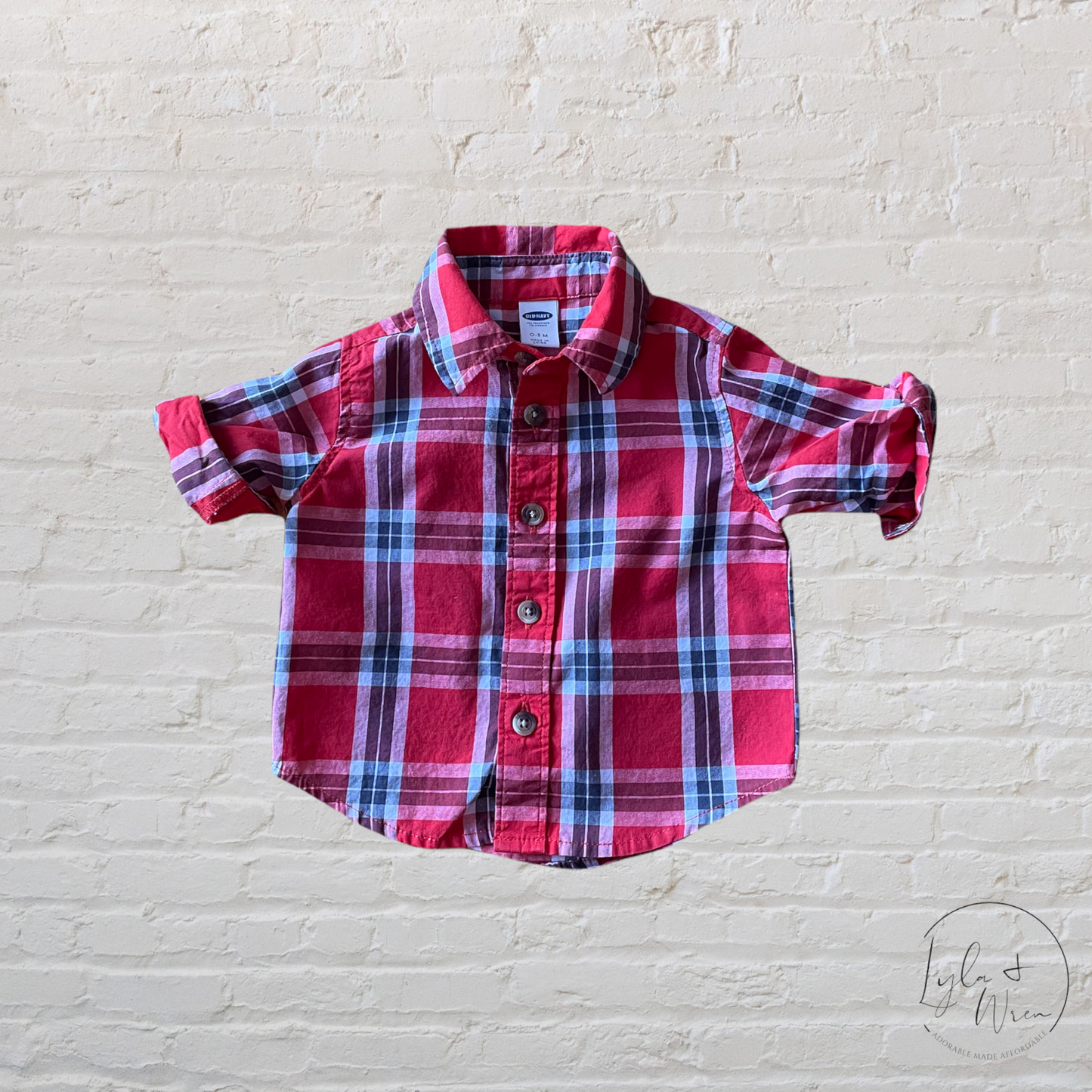 Old Navy Plaid Button Up | 0-3 M