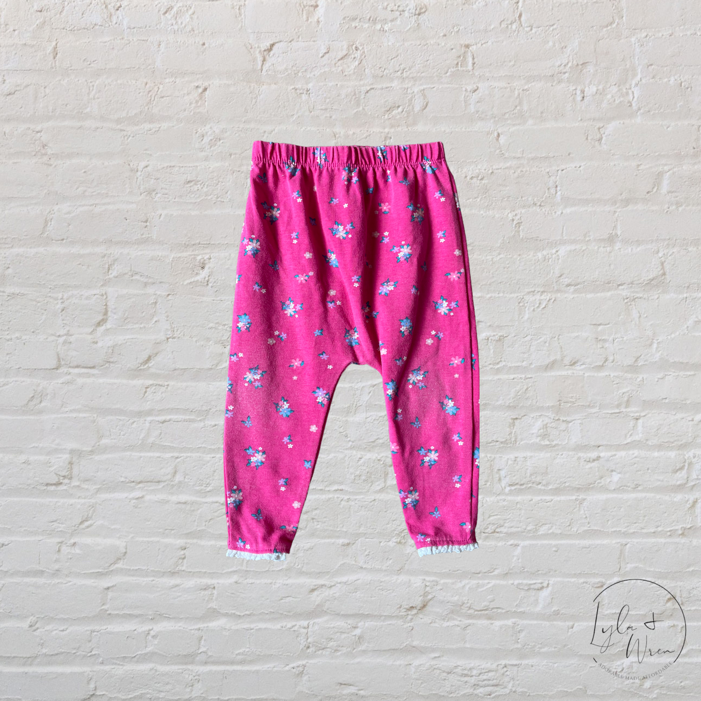 George Pink Flower Pants | 6-12 M